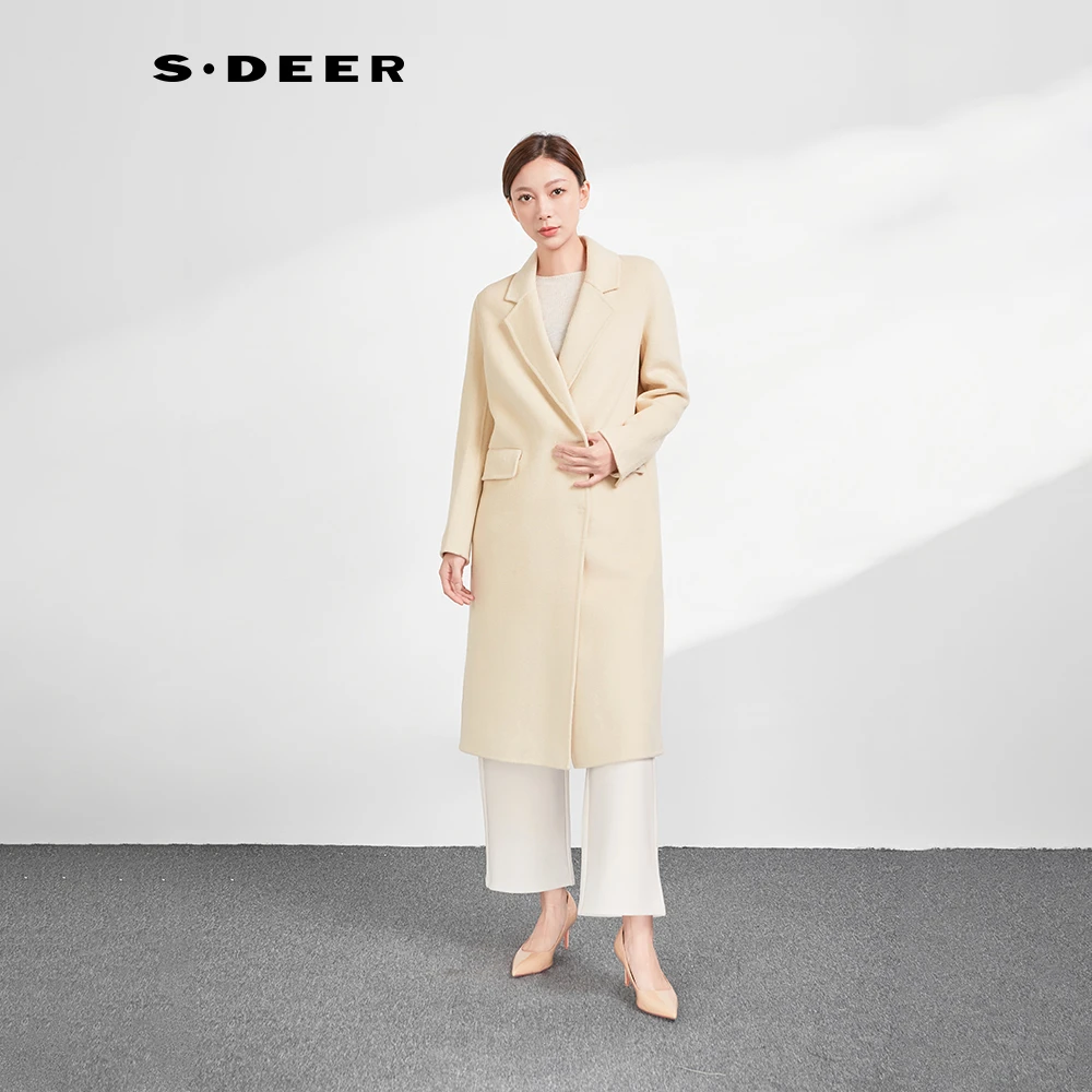 sdeer女装x百搭轻奢设计师毛呢大衣S233Z2524