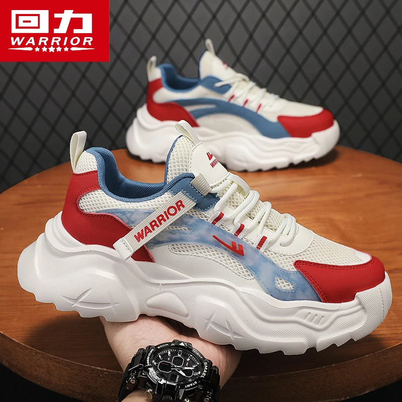 回力男鞋冬季2025新款轻便厚底增高休闲老爹网面透气运动跑步潮鞋