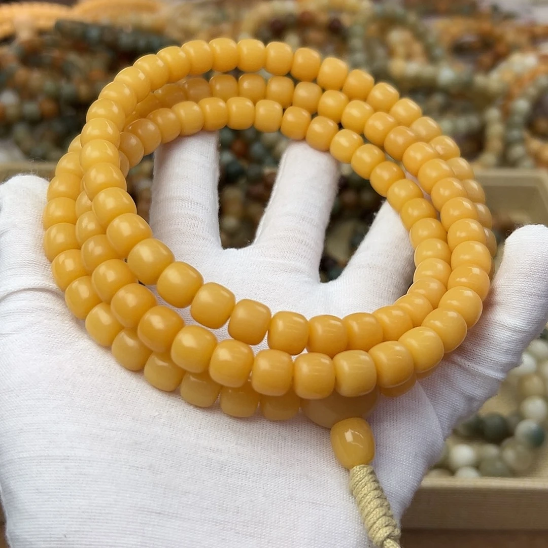 菩提根/象牙果手串10干磨缅小料713