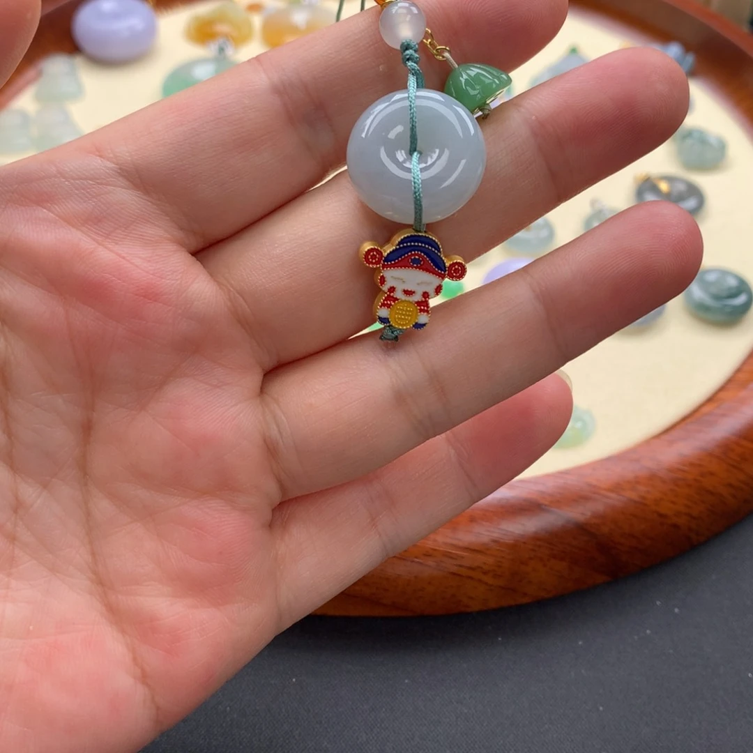 翡翠未镶嵌颈饰翡翠平安扣随机发