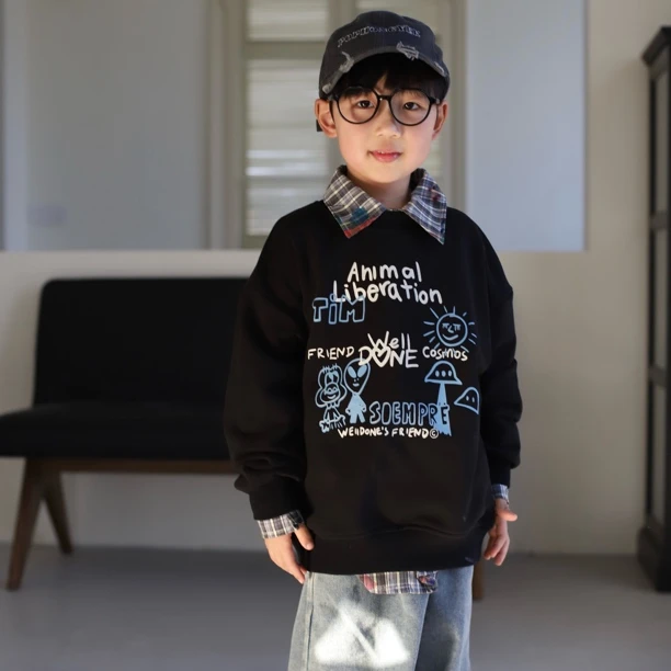 外星人男女童中大童100-160春款长袖卫衣