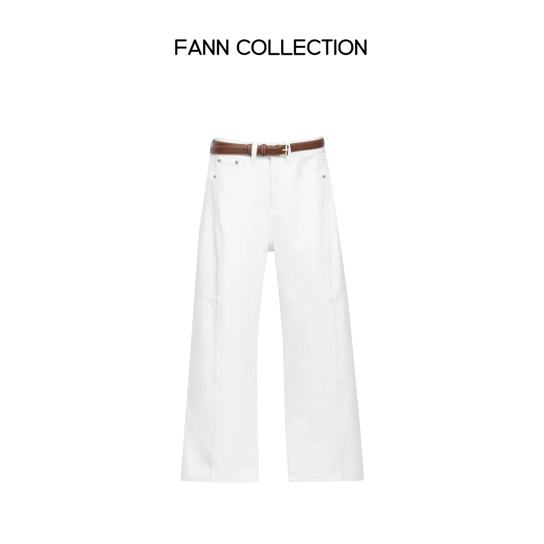 饭饭FANN COLLECTION 慵懒风休闲直筒阔腿牛仔裤FANNB048