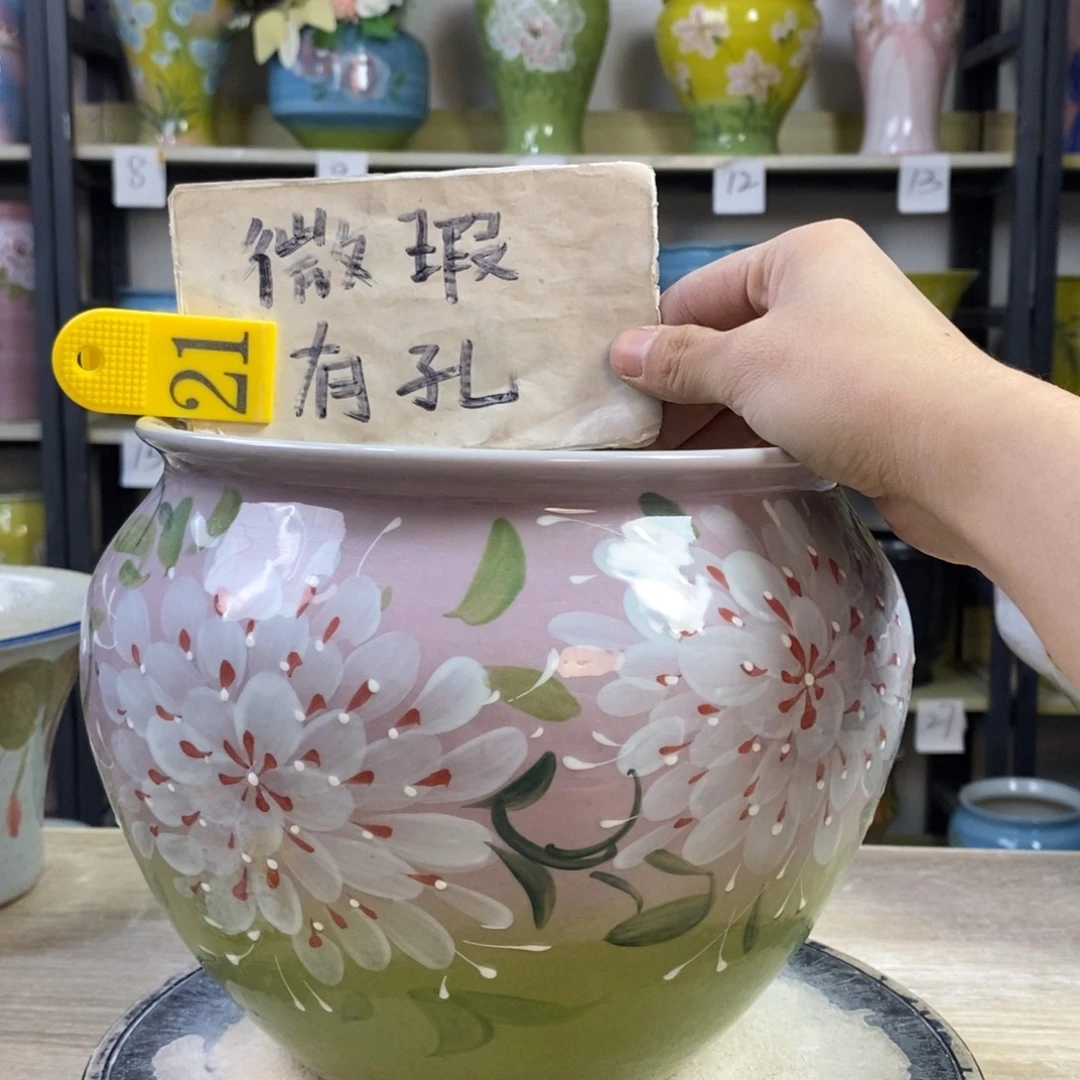 景德镇手工手绘陶瓷花盆