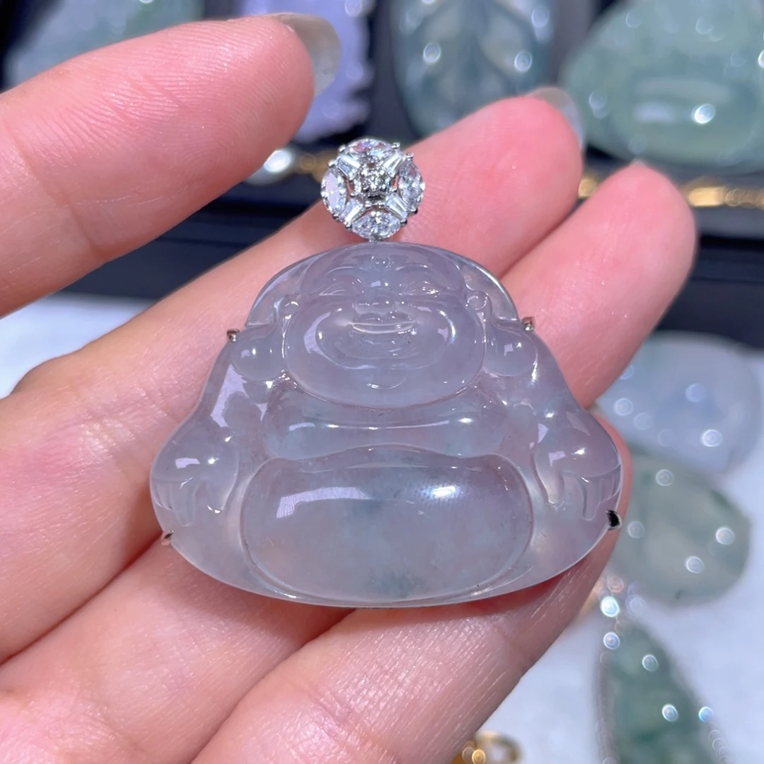 颈饰18K金镶嵌翡翠翡翠