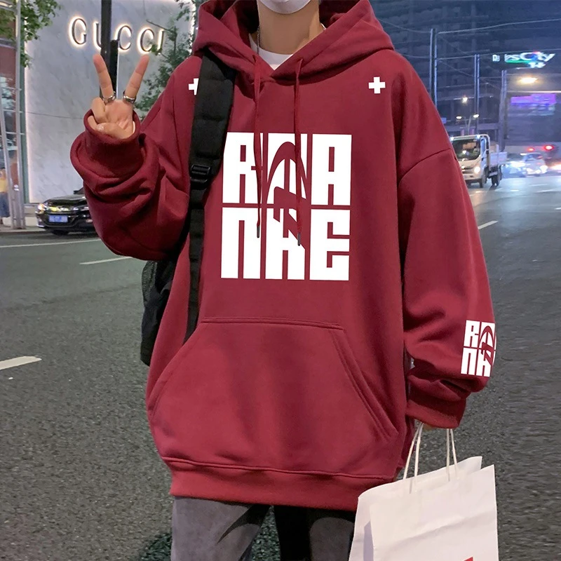 港风卫衣男春秋季2025新款高街休闲帽衫ins宽松美式连帽长袖外套