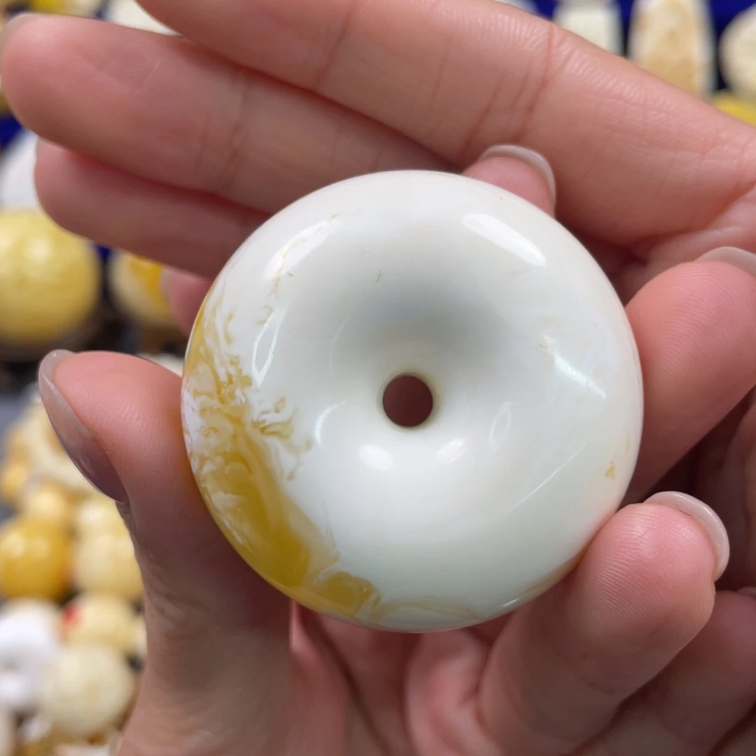 蜜蜡裸石未镶嵌琥珀蜜蜡平安扣吊坠