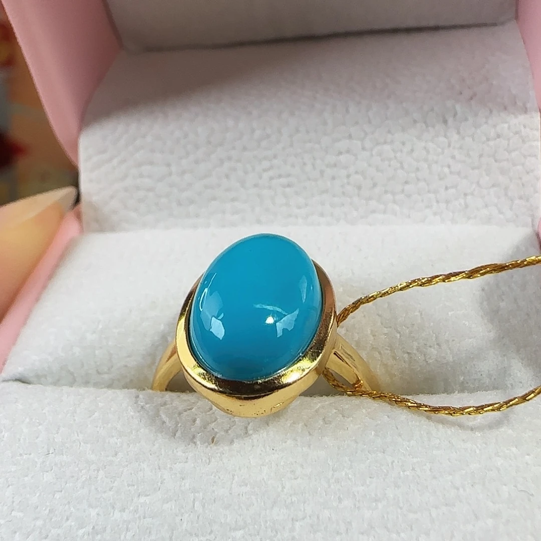 绿松石银S925镀金镶嵌珠宝奇石