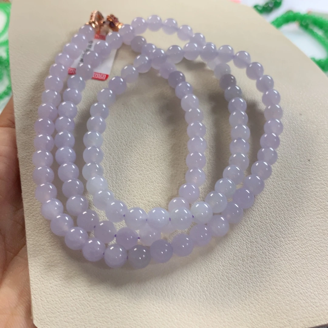 翡翠未镶嵌颈饰项链