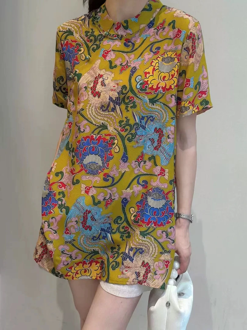 C11-女士夏季短袖国风连衣裙