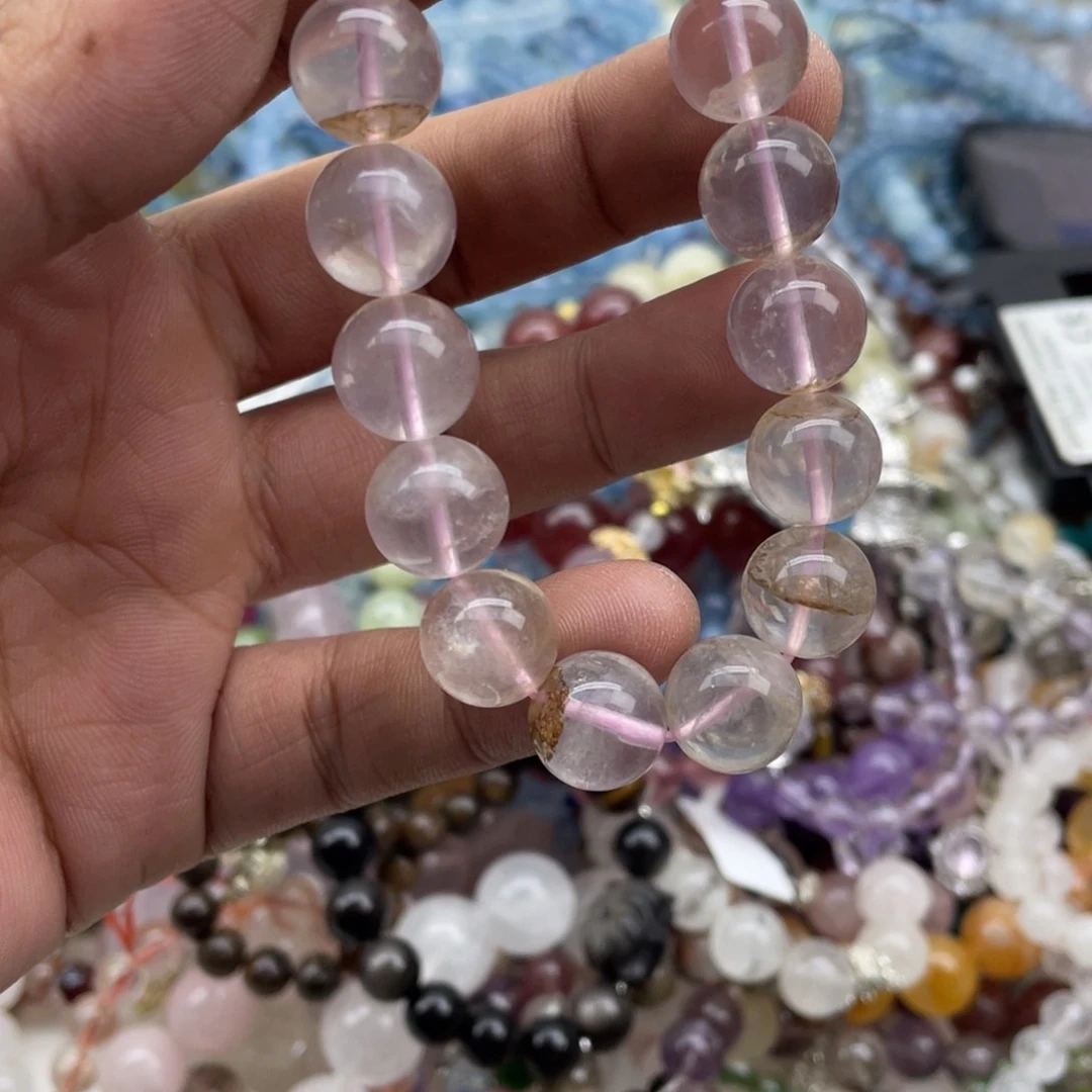 银S925镶嵌手链烟晶