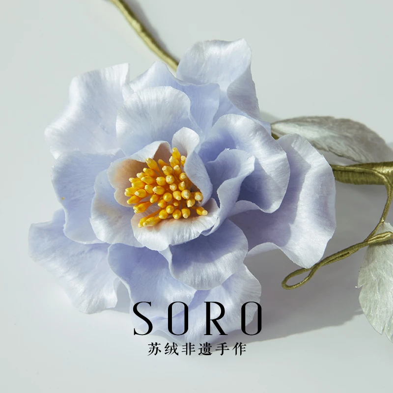 SORO苏绒【淡霭含香】新中式非遗绒花发夹发饰