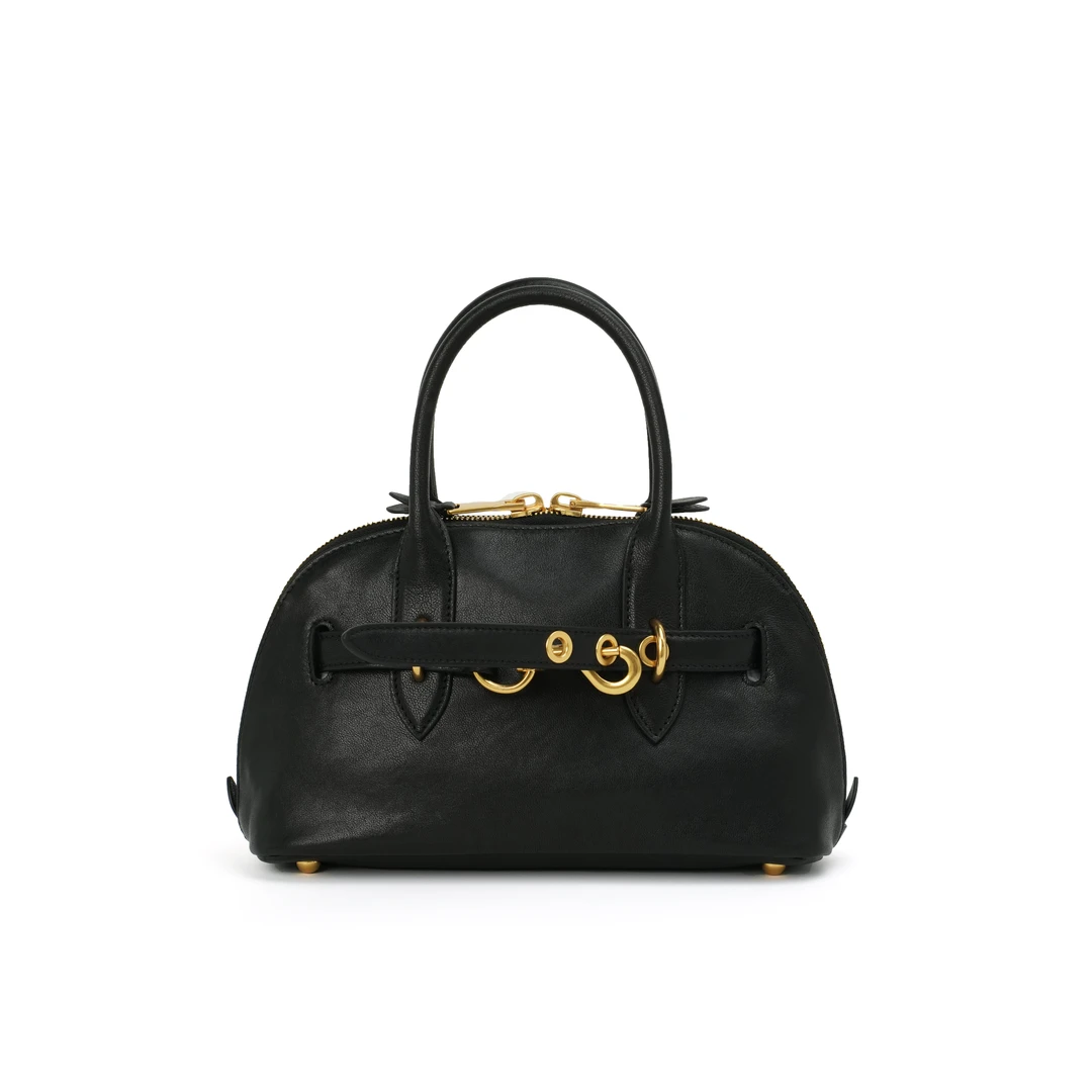 名伦世家时尚复古植鞣羊皮小号贝壳轻奢真皮单肩腋下手提包5566