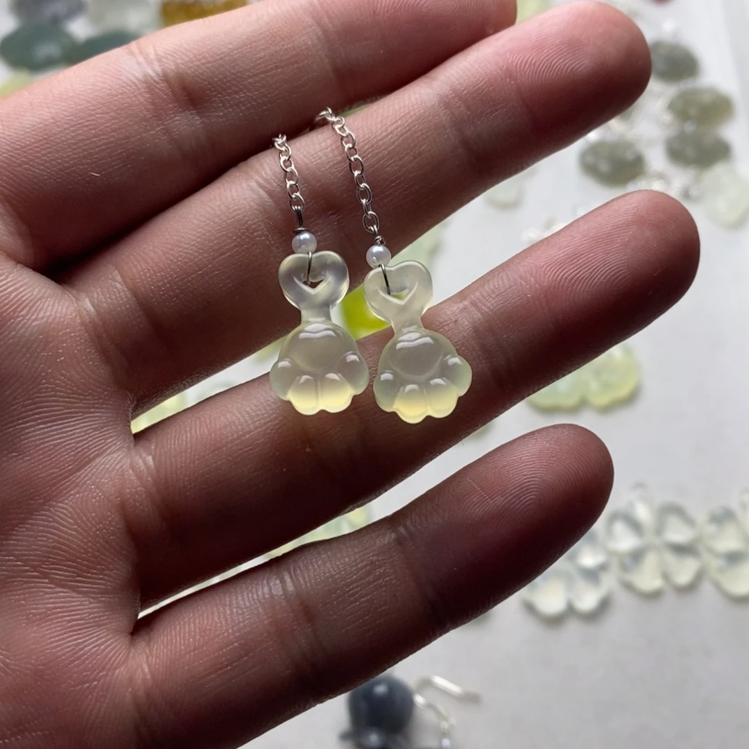 蛇纹石玉合金耳饰/颈饰