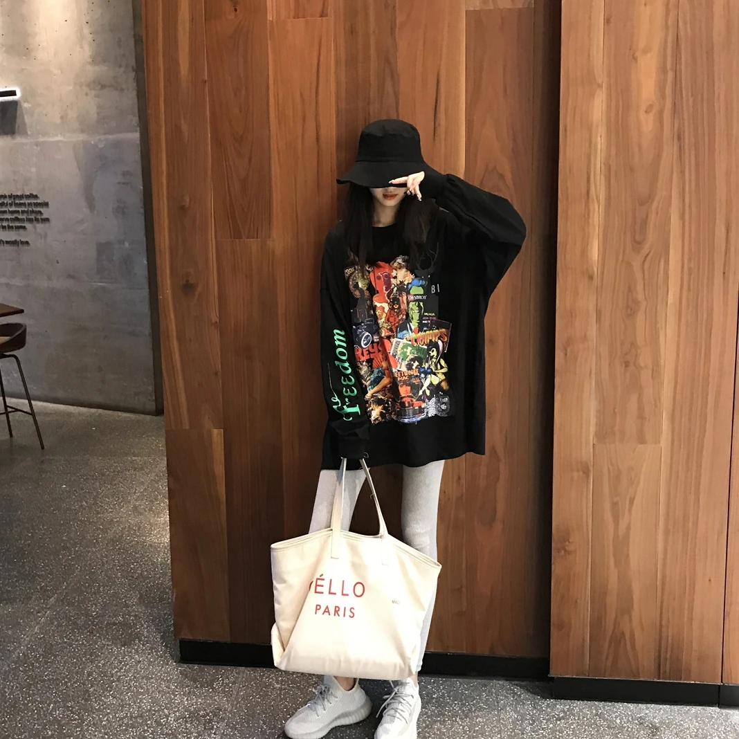 清 男女同款 宽松大版型 重磅长袖T恤