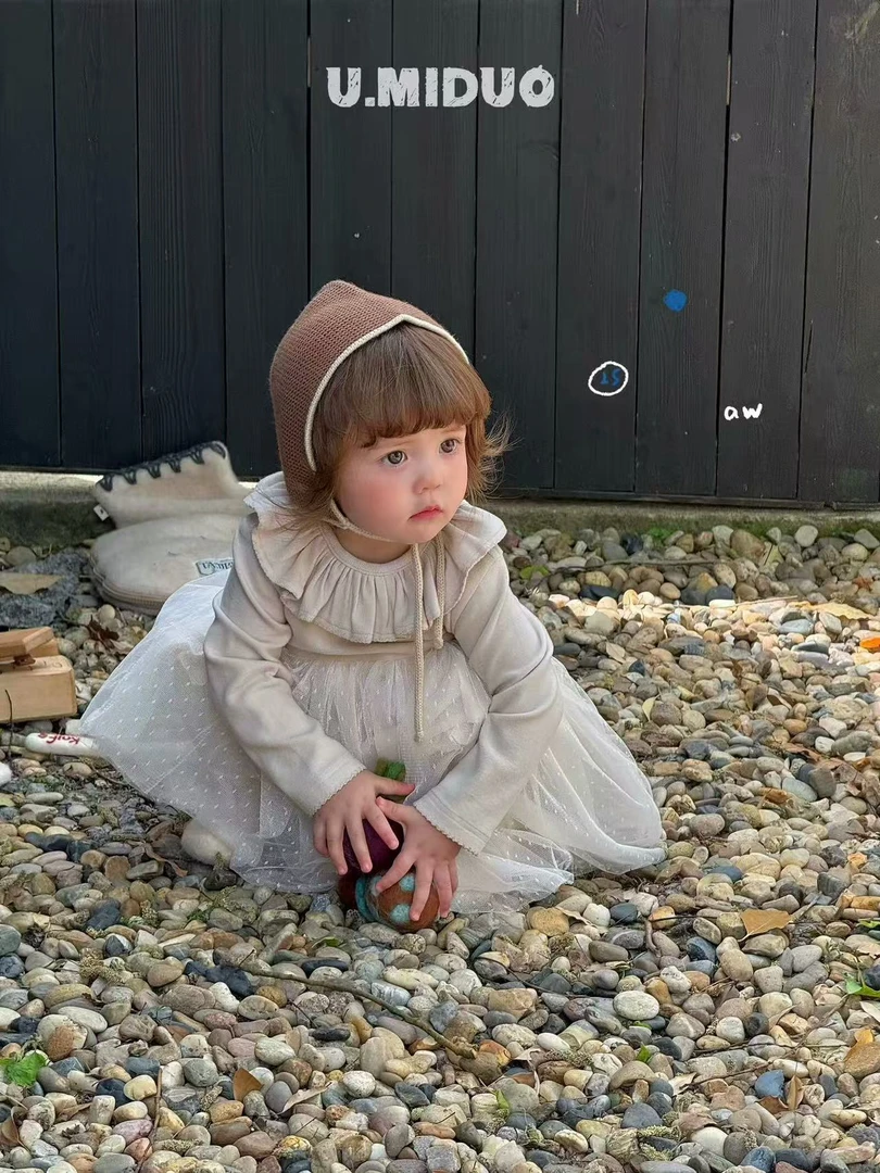 优米多小圆点网纱连衣裙