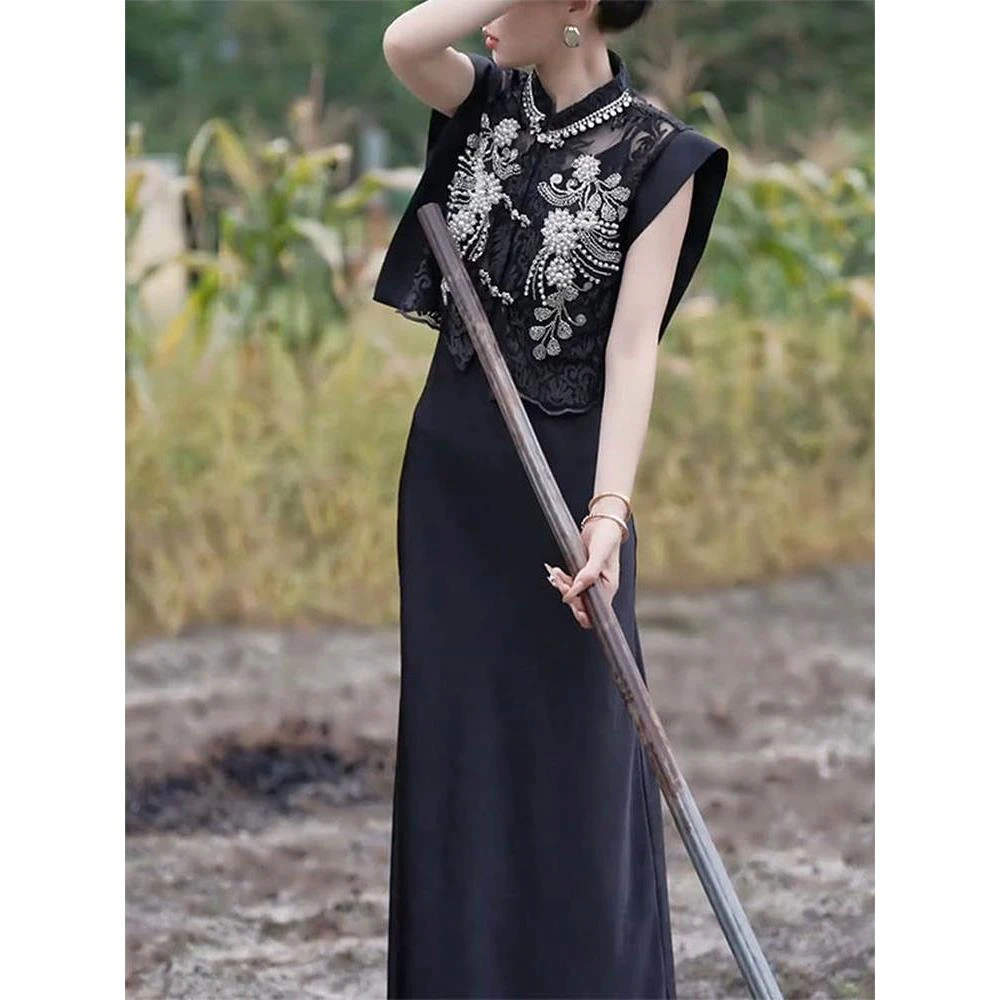 独特新中式国风年轻款盘扣改良唐装2025新款夏季上衣吊带裙两件套