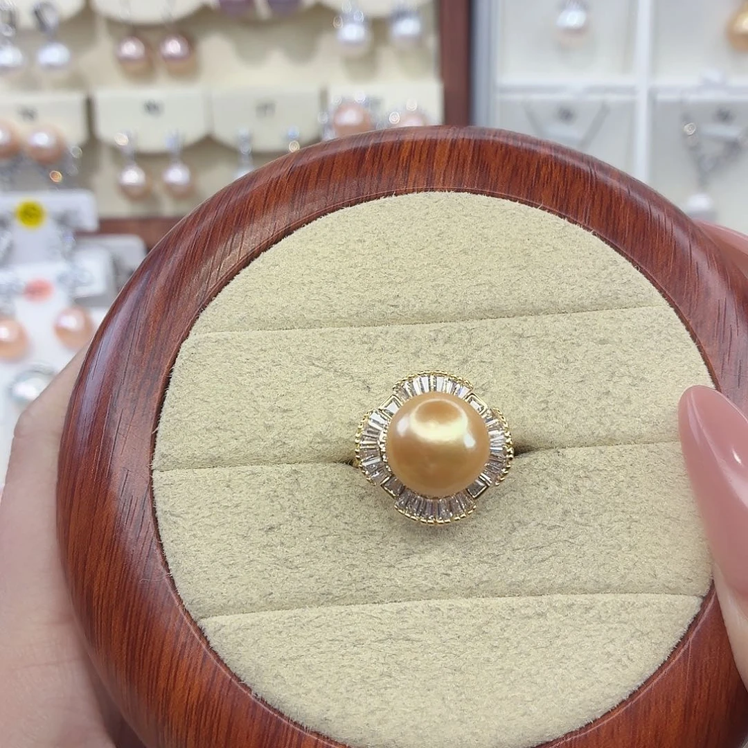 合金淡水珍珠戒指F