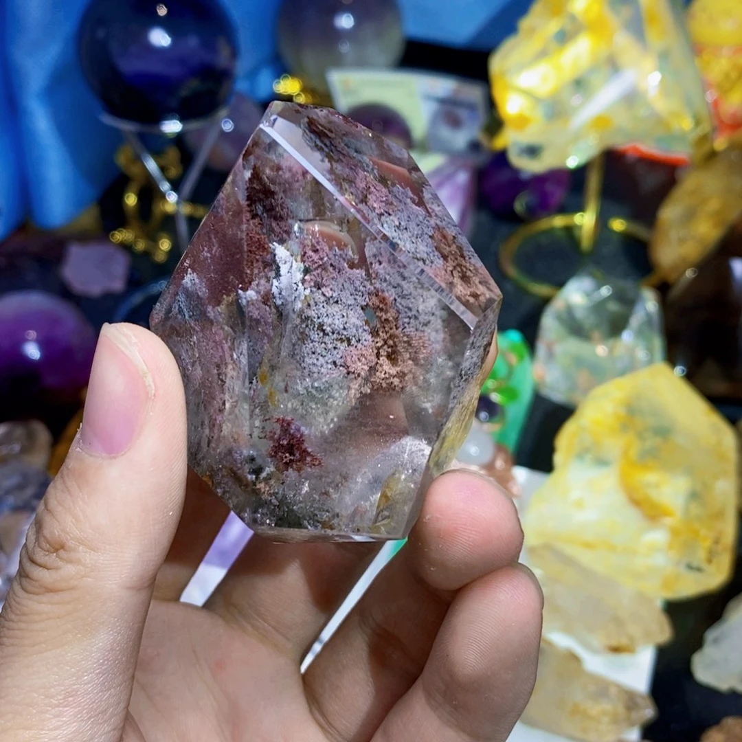 水晶珠宝半成品未镶嵌齐天然巴西四季幽灵随形