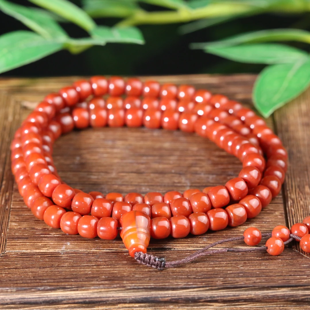 小年份南红玛瑙念珠【古珠精选】AABS250105072多样性发货