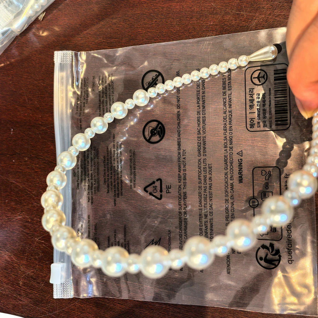 TT700 泡菜尾单发箍白月光珍珠串珠1cm｜淘贩