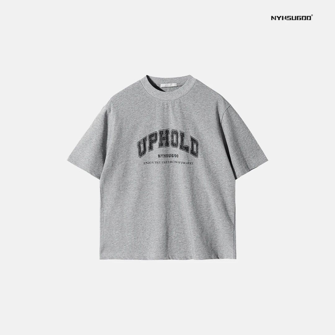 NYHSUGOO/南乙3530夏季男士新款美式印花短袖100%棉圆领上衣T