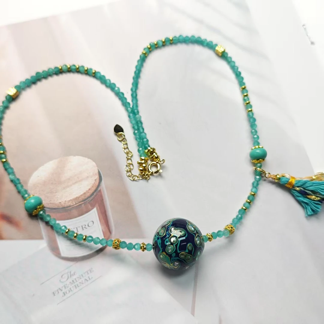 【孔雀】天河石大漆珠项链7/20(多样发其一) XM100