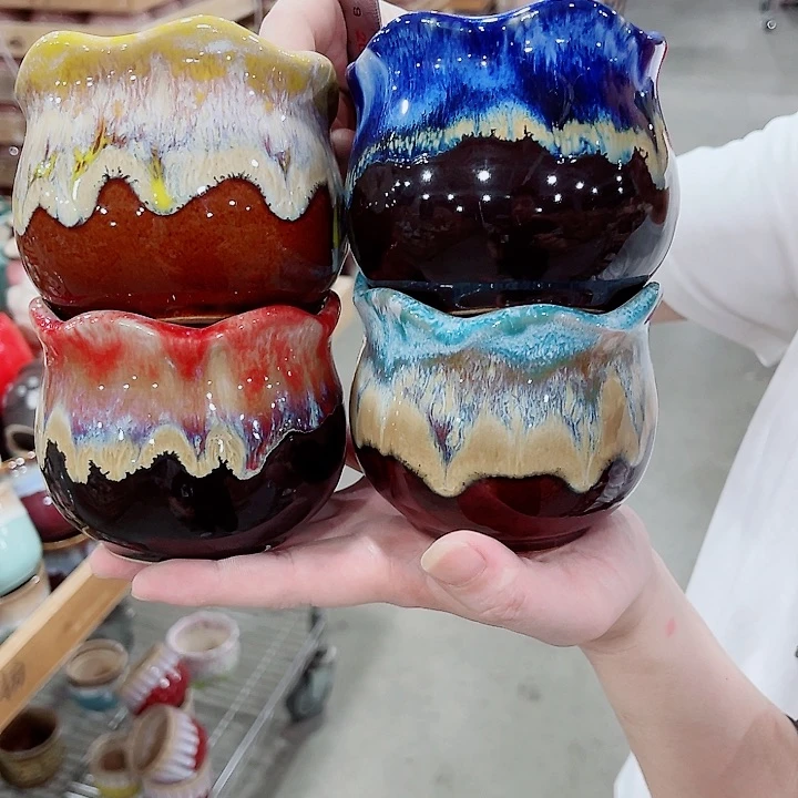 有孔，凑10元包邮陶瓷花盆发货！