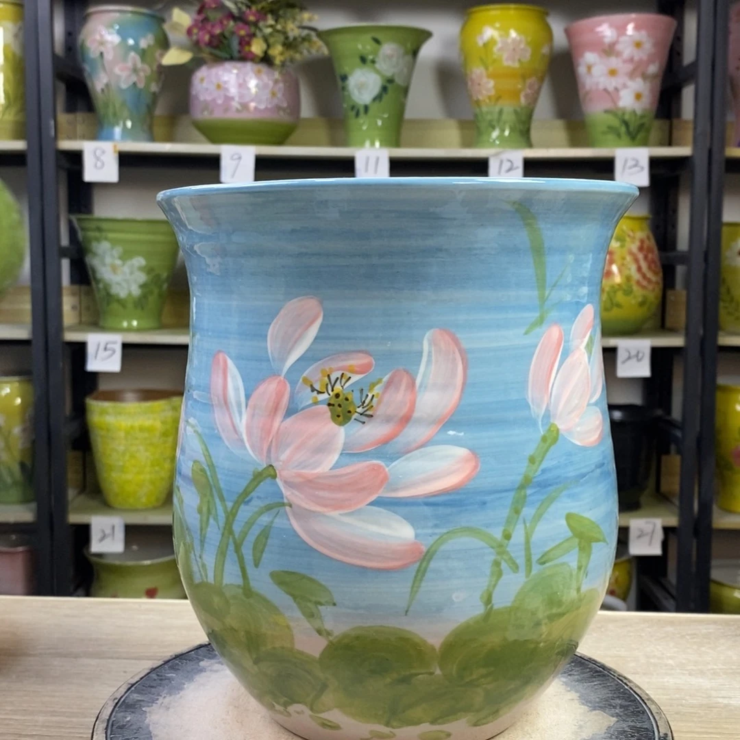 景德镇手工手绘陶瓷花盆