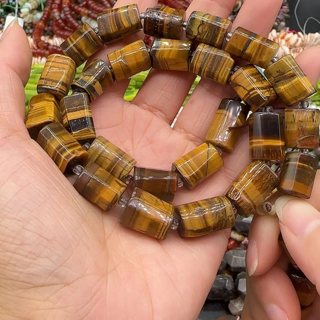 合金玛瑙/玉髓珠宝半成品虎眼10mm一条