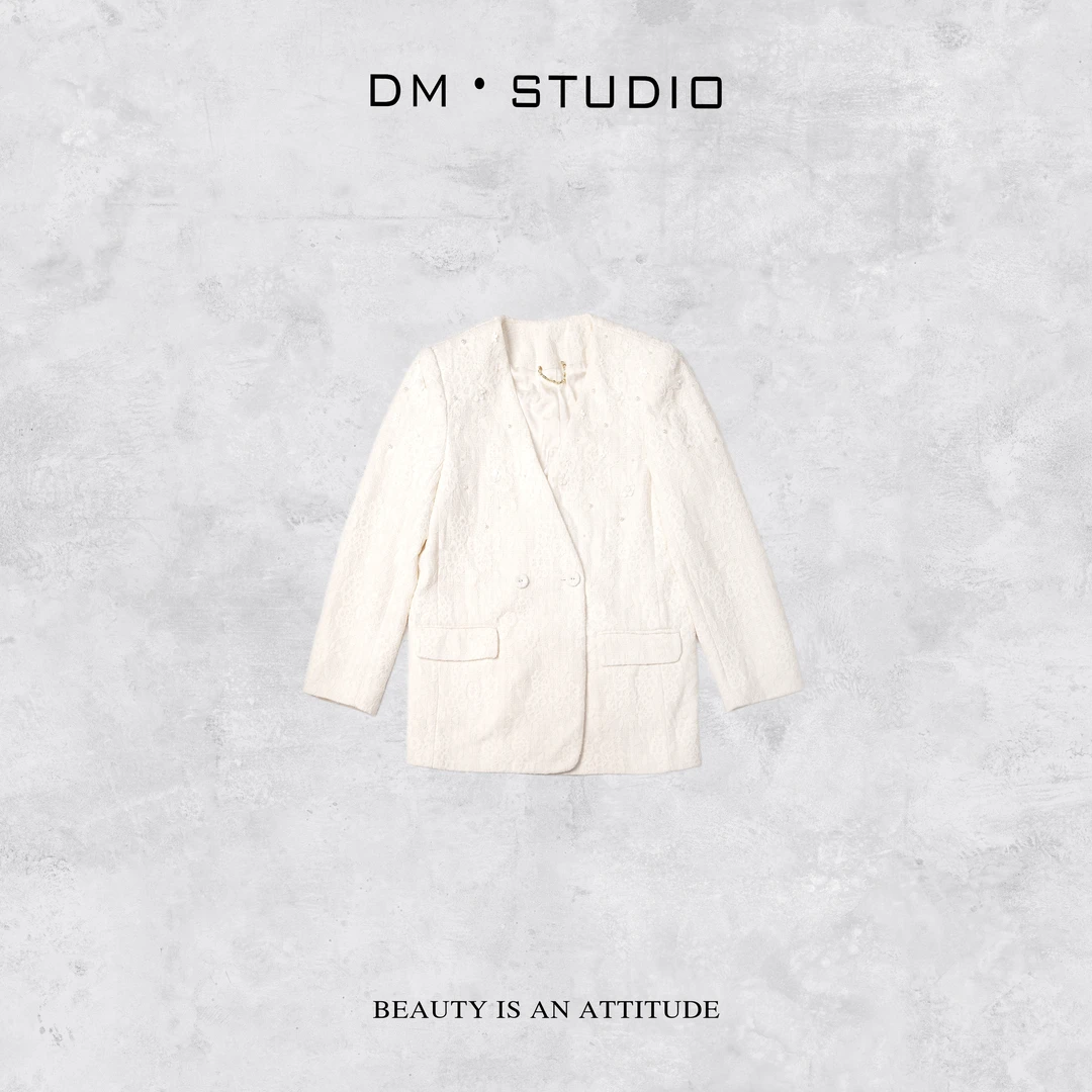 DEDM-DM•STUDIO/静奢高级感气质优雅珍珠V领长袖外套（8A248718）