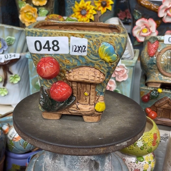 紫砂花盆粗陶材质多肉花盆