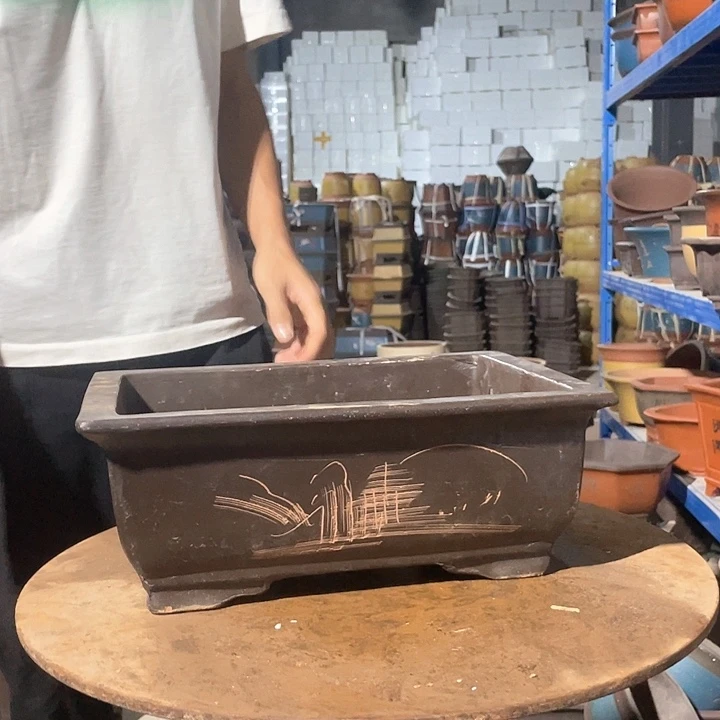 32棕色马槽花盆花盆