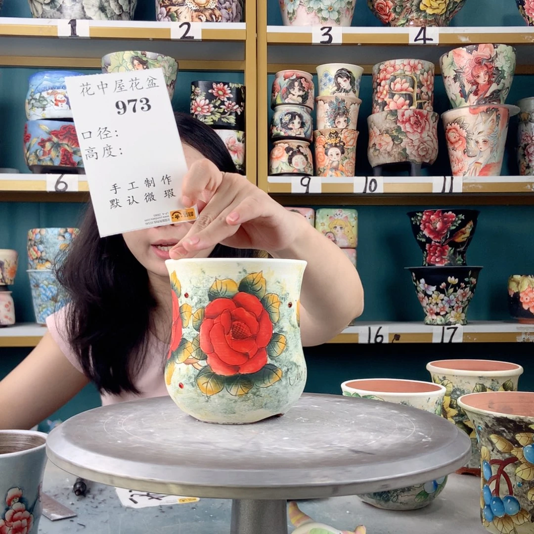 景德镇手工花盆973