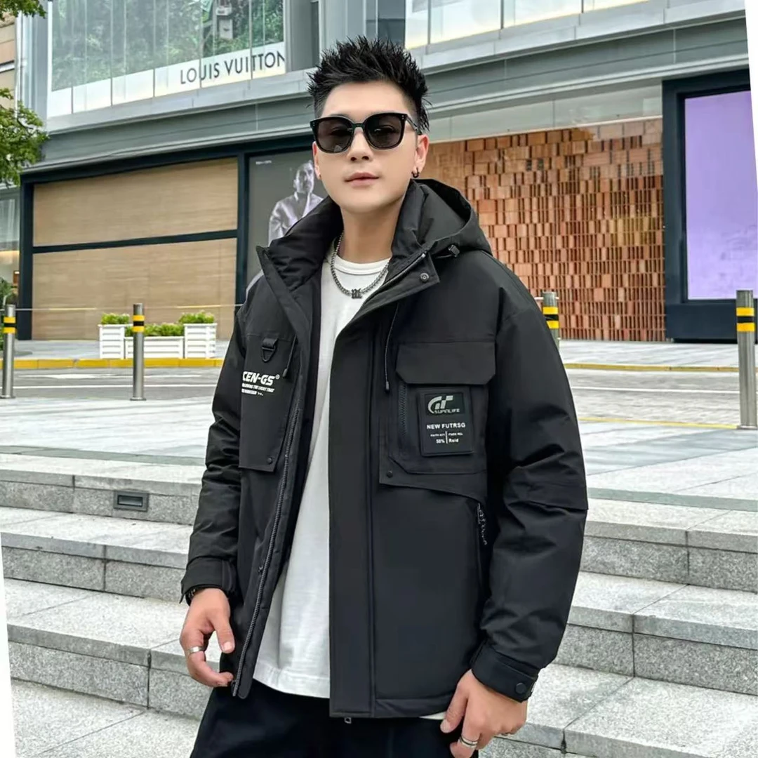 【F】冬季新款潮流百搭冲锋衣加厚防寒服655