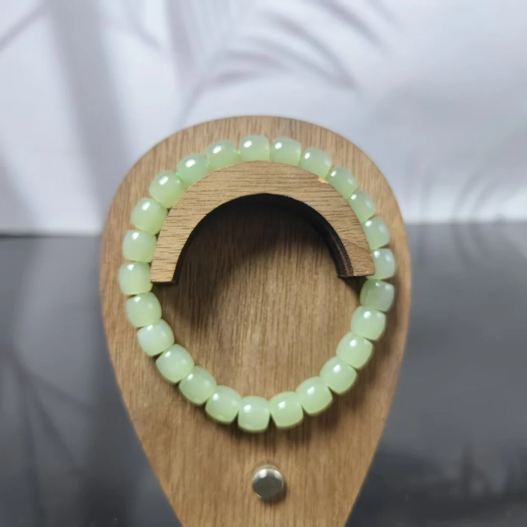 L和田玉晴水桶珠手串（卡8）3835