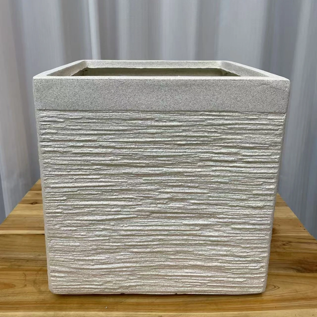 镁泥花盆黑金刚黑珍珠高山欧式简约轻奢办公室落地透气大号盆器