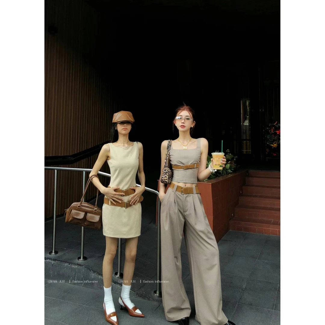 婉君【老钱风套装】律动莫兰迪穿搭上衣裤子两件套LWJ24A1TZ552