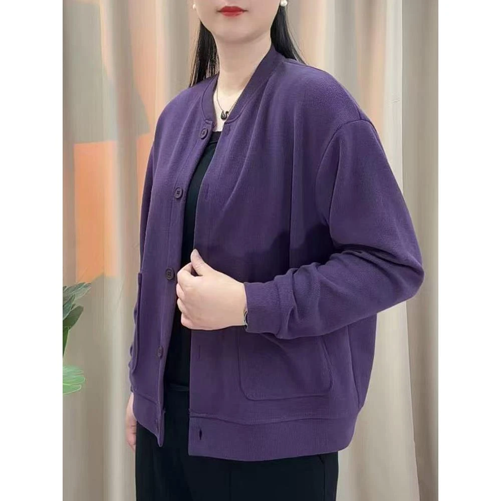 休闲短款外套女秋季新款通勤风纯色百搭时尚I洋气简约妈妈装上衣