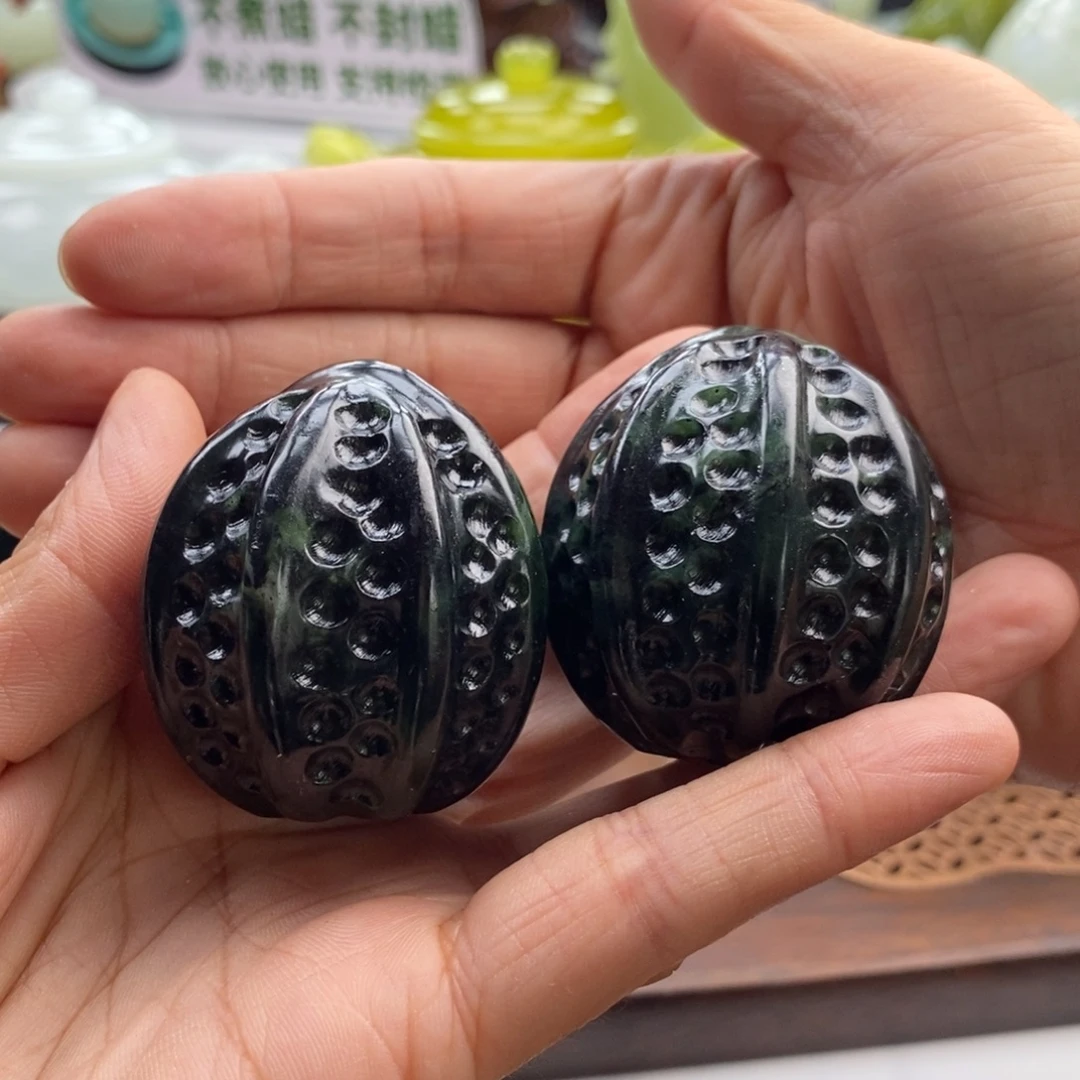 未镶嵌岫玉四大名玉手把件