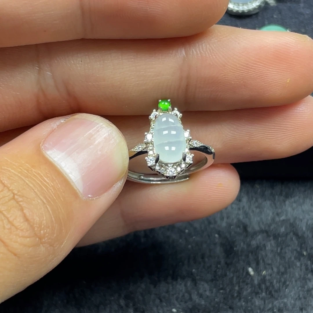 翡翠银S925镶嵌戒指