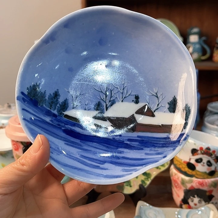 不锈钢景德镇釉下手绘陶瓷