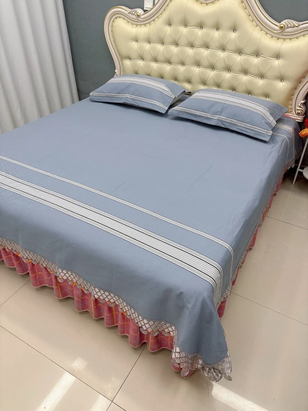 三哥家   全棉手织老粗布（新款5灰）蕾丝款