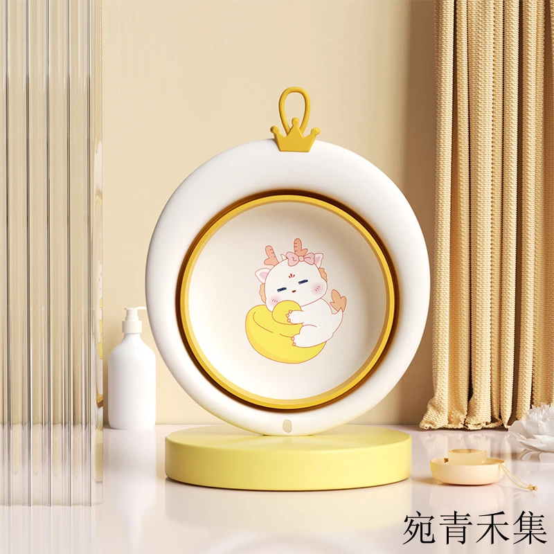 婴儿折叠脸盆三件套新生儿专用洗脸脸屁屁脚脚卡通可悬挂儿童宿舍