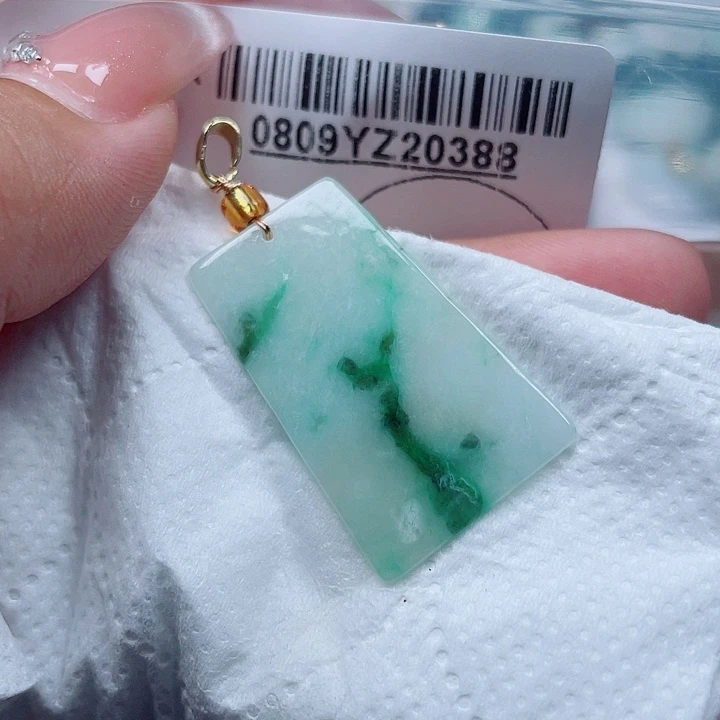 翡翠足铂镶嵌吊坠(不含链)