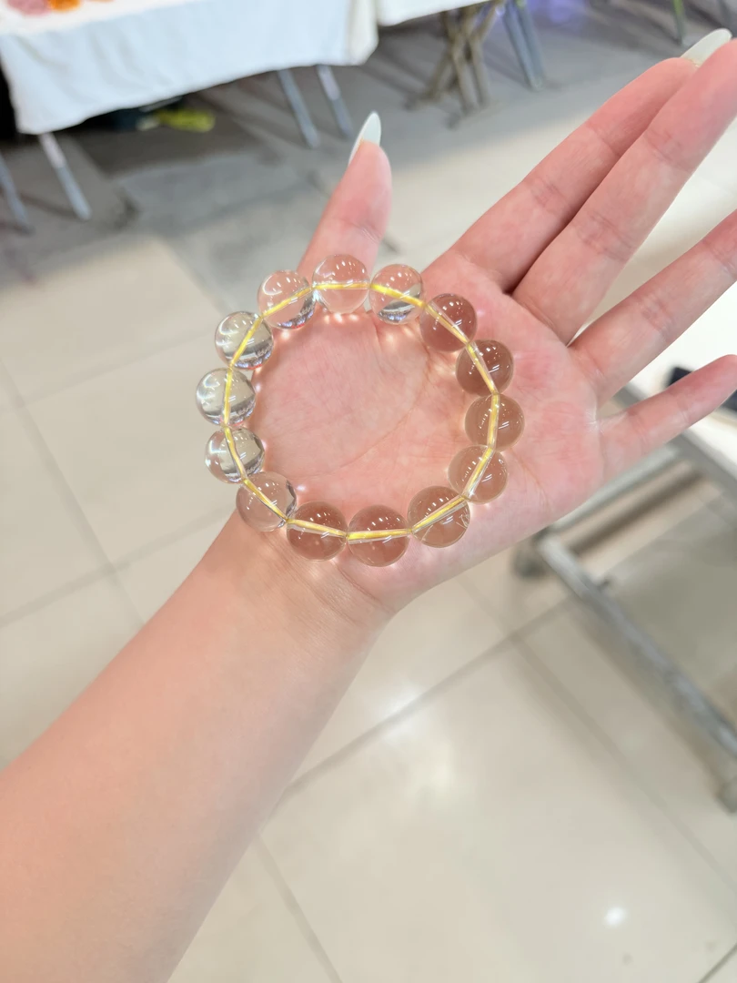 黄水晶素圈手串12mm-14mm