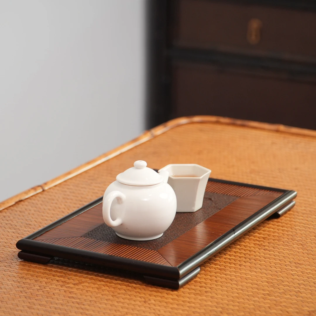 【兰亭】干泡台楠竹纯手工竹编竹盒收纳茶具茶杯收纳盒茶具收纳盘