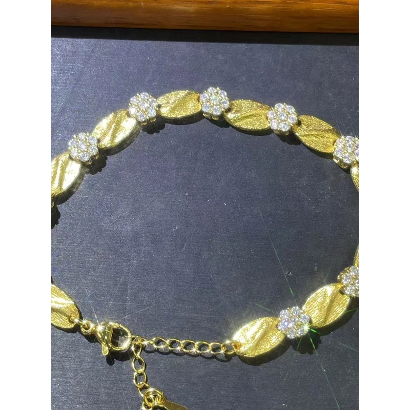 s1654黄色微镶花花手链多样性发货