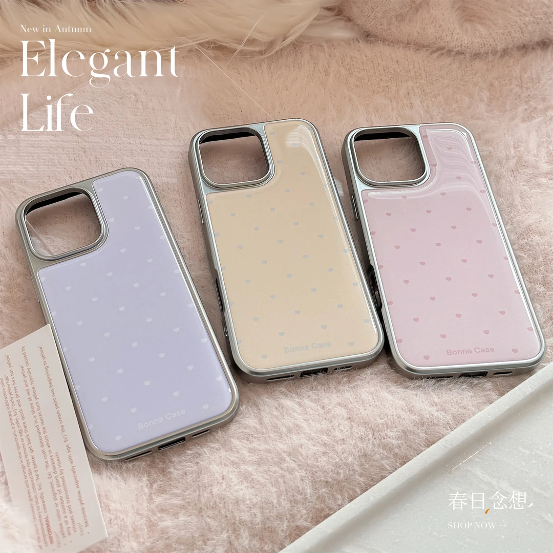 简约小爱心适用16苹果15promax手机壳iphone14滴胶13韩风甜美15硬