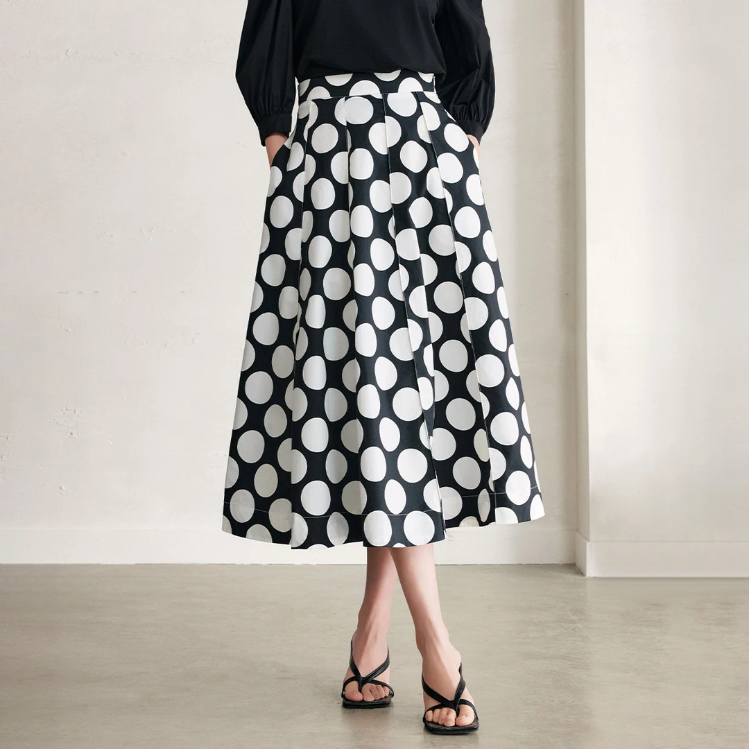 【小余专属】百搭气质半身裙女夏季新款法式复古优雅波点a字伞裙