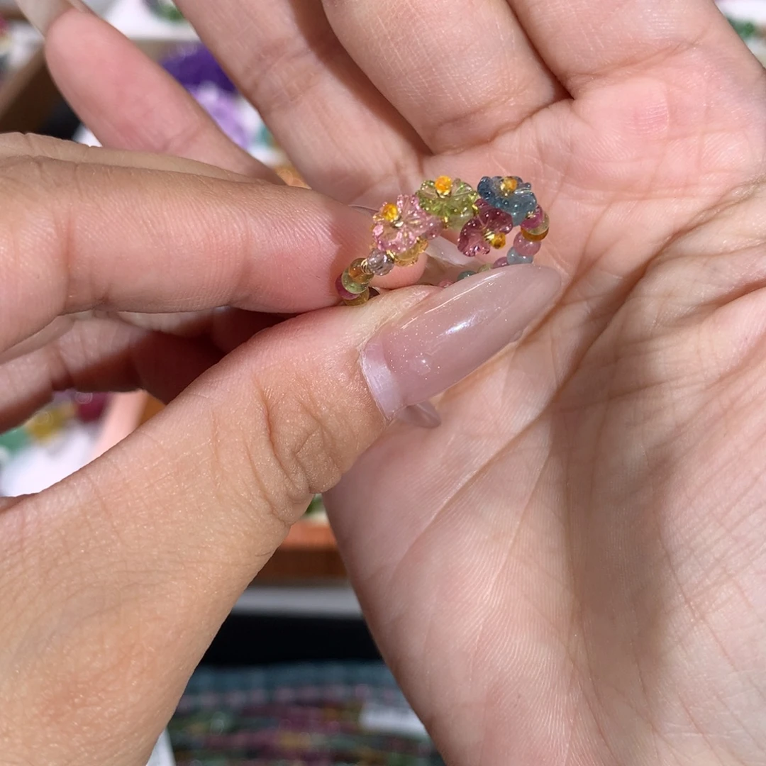 荔***夏碧玺戒圈饰品未镶嵌